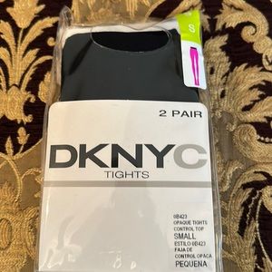 2 pair  in a package nwt sz small Dknyc black opaque tights